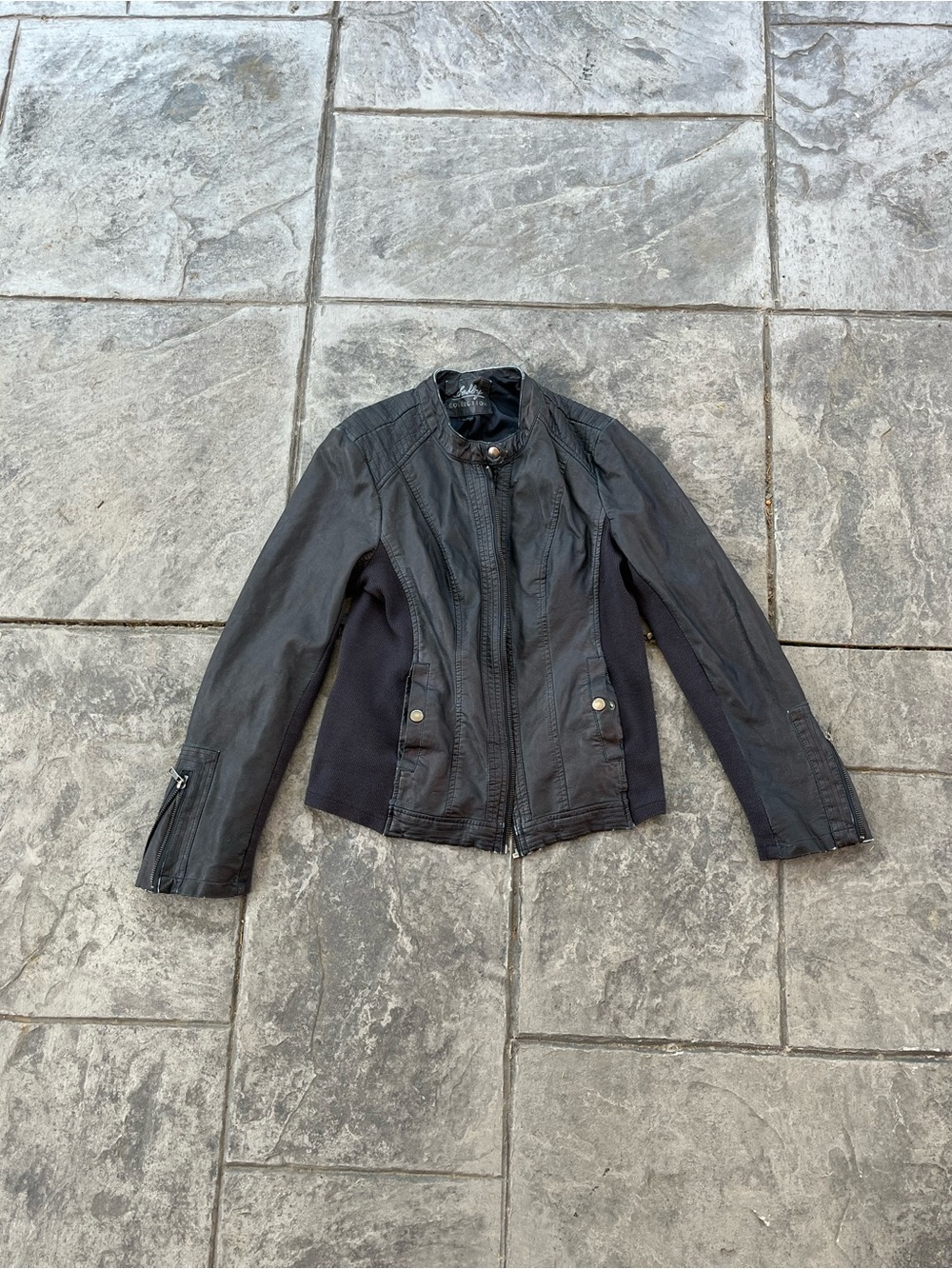 Women's Black Faux Leather Moto Jacket
